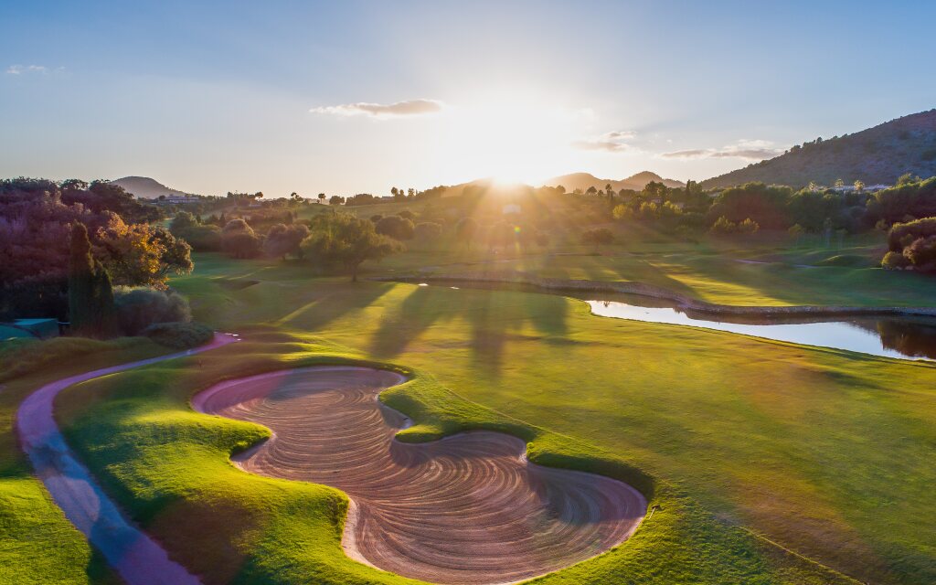 Sunset over golf course